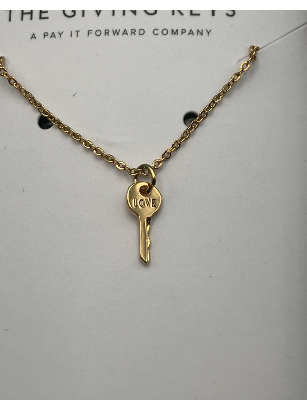 The Giving Keys Gold Key Necklace with LOVE Charm